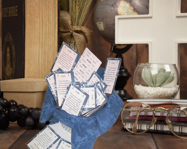 25 Christian Mustard Seed Faith Cards, Handmade, Mountain Moving Blue Faith Card, Matthew 17 Scripture Card, Expect Miracles Faith - Image 2