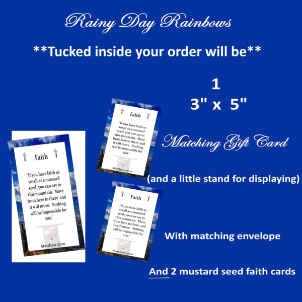 100 Christian Mustard Seed Faith Cards, Handmade, Mountain Moving Blue Faith Card, Matthew 17 Scripture Card, Expect Miracles Faith - Image 6
