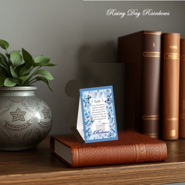 100 Mustard Seed Faith Blue Floral Faith Cards, Handmade, Mustard Seed Parable Matthew 17, Mustard Seed Faith Cards and Gift Card Included - Image 10