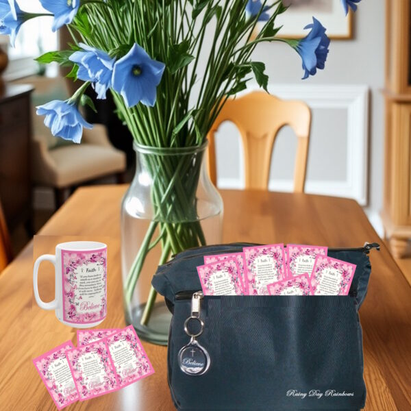 50 Mustard Seed Faith Pink Floral with Butterflies Faith Cards, Handmade, Mustard Seed Parable Matthew 17,  Matching Gift Card Included - Image 5