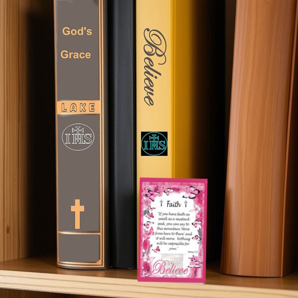 50 Mustard Seed Faith Pink Floral with Butterflies Faith Cards, Handmade, Mustard Seed Parable Matthew 17,  Matching Gift Card Included - Image 4