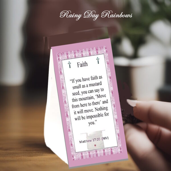 100 Faith As Small As A Mustard Seed Cards for Spring, Mountain Moving Faith, Handmade, Mustard Seed Parable Matthew 17:20, Expect Miracles - Image 2