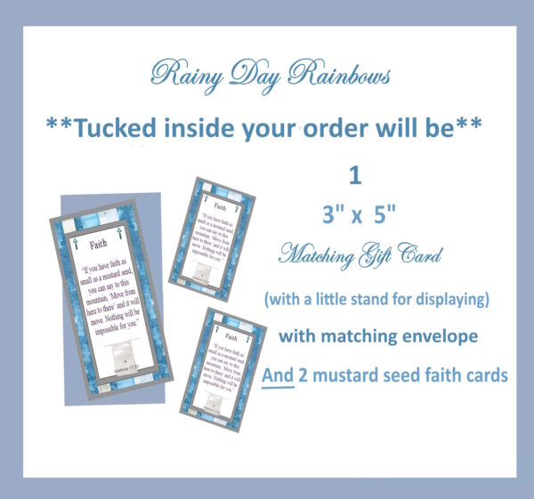 50 Mustard Seed Blue and Grey Striped Faith Cards, Handmade, Matthew 17:20, If you have faith as small as a mustard seed cards - Image 6